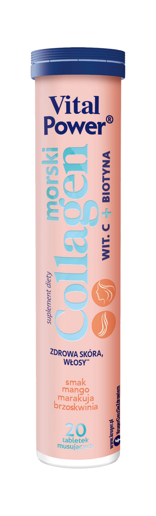 Kolagjen detar + vitaminë C + biotinë me mango - fruta pasioni - shije pjeshke